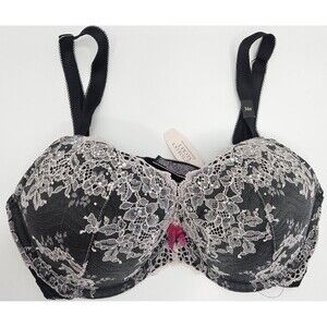 Victoria Secret Very Sexy Push Up Bra Lace Shine Rhinestone Strap 34D NWT